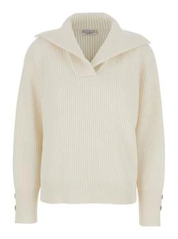 Brunello Cucinelli | Brunello Cucinelli V-Neck Knitted Sweater