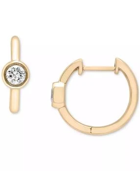 Macy's | Diamond Bezel Polished Hoop Earrings (1/3 ct. tw) in 10k Gold, Created for Macy's