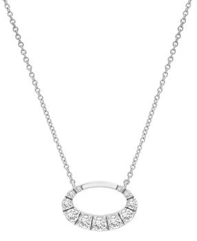 Diamond Oval Necklace (1/3 ct.t.w.) in 10k White Gold