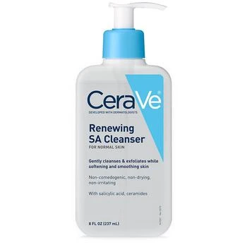 CeraVe Renewing SA Cleanser Exfoliating Salicylic Acid Face Wash for Rough & Bumpy Skin