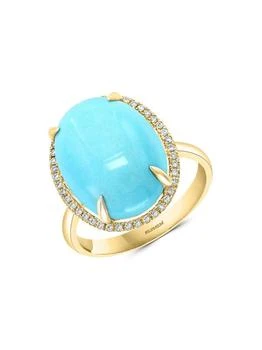 Effy | 14K Yellow Gold, Turquoise
0.17 TCW Diamond Oval Ring