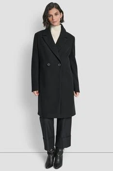 DOUBLE BREASTED FAUX WOOL COAT