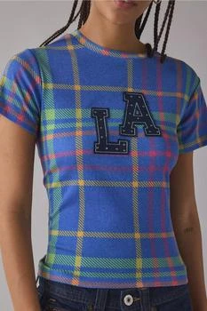 Urban Outfitters LA Applique Graphic Plaid Print Baby Tee