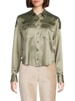 Brunello Cucinelli | Point Collar Stretch-Silk Shirt