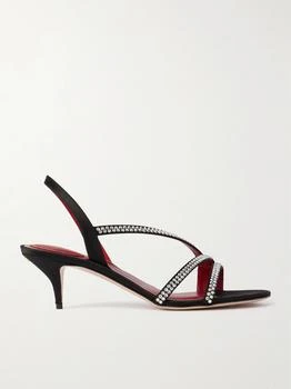 Valentino | Dans Le Foyer 55 Crystal-embellished Satin Slingback Sandals  - IT36