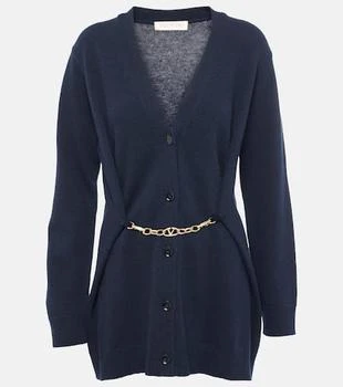 Valentino | Chain-detail virgin wool cardigan