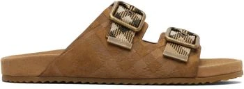 Burberry | Brown Check Suede Urchin Sandals