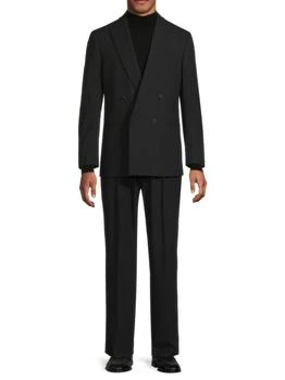 Solid Double Breasted Modern-Fit Suit