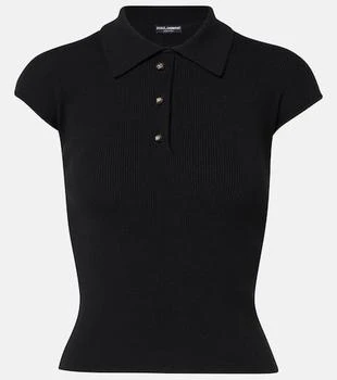 Dolce
Gabbana | Ribbed-knit polo shirt