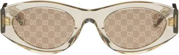 Gucci | Yellow Monogram Wirecore Sunglasses