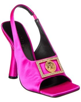 Versace | Medusa Plaque Satin Slingback Sandal