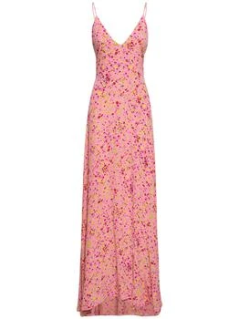ROTATE Floral Print Jacquard Maxi Slip Dress