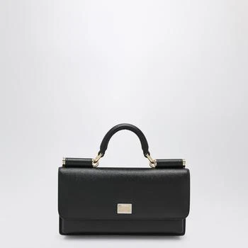 Dolce 
Gabbana | Mini Dauphine black leather bag with logo tag