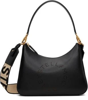 Stella McCartney | Black Logo Top Handle Crossbody Bag