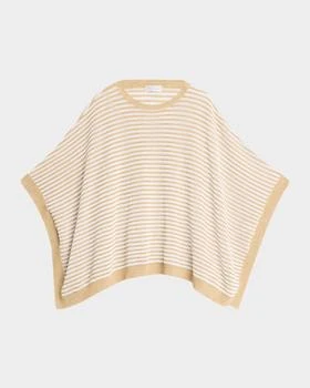 Brunello Cucinelli | Metallic Striped Linen Knit Poncho