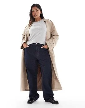 ASOS DESIGN Curve comfort stretch straight leg jeans in rinse