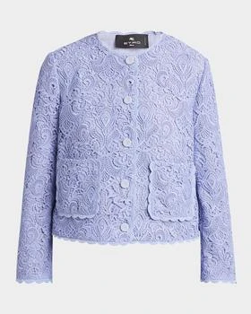 ETRO | Lace Single-Breasted Crop Jacket