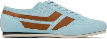 Tom Ford | Blue Perforated Suede Brook Sneakers