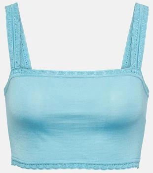 Dolce
Gabbana | Lace-trimmed silk crop top