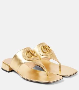 Valentino | VLogo Signature metallic leather thong sandals
