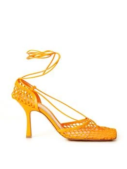 Bottega Veneta | Stretch Pumps in Orange Net Bottega Veneta