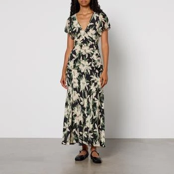 Evie Floral-Print Silk Midi Dress