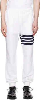 Thom Browne | White Classic Loopback 4-Bar Sweatpants