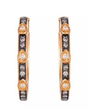 Le Vian | Vanilla Diamond (1/10 ct. t.w.) Chocolate Diamond (6/25 ct. t.w.) Earrings in 14k Strawberry Gold