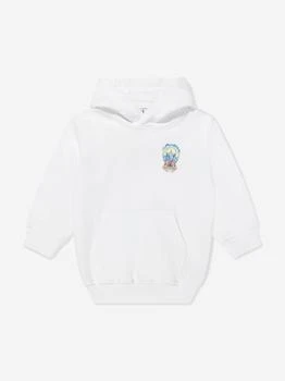 Casablanca Boys Surf Lotus Printed Hoodie in White