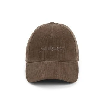 Yves Saint Laurent | Saint Laurent Logo Embroidered Crduroy Baseball Cap