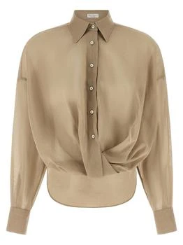 Brunello Cucinelli | Brunello Cucinelli Long-Sleeved Taffeta Shirt