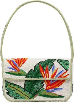 White 
Green Tommy Beaded Bag