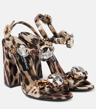 Dolce & Gabbana | Keira 105 leopard-print satin sandals
