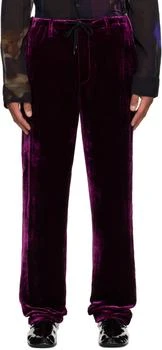 Dries Van Noten | Purple Silk Velvet Trousers