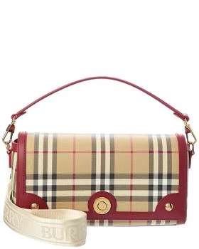 Burberry | Note Small Check E-Canvas & Leather Shoulder Bag