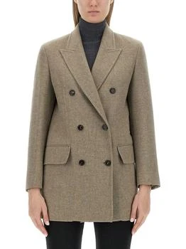 Max Mara | Max Mara Dove Double-Breasted Long-Sleeved Jacket