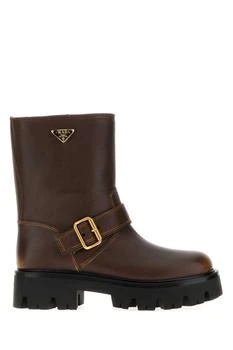 Prada | Prada Logo Plaque Buckled Boots