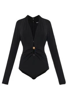 Versace | Versace Safety Pin Detailed Long-Sleeved Bodysuit