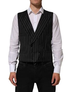 Dolce & Gabbana | Stripes Wool Dress Men Waistcoat Men's Vest