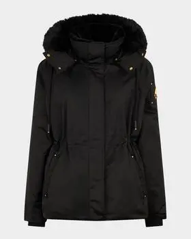 Moose Knuckles Stirling Satin Parka with Removable Hood