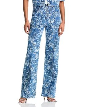 Sketchbook Floral Vivian High Rise Jeans in Indigo/White
