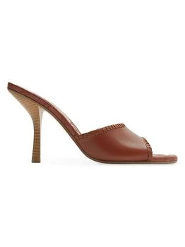 Burberry | Cabana Leather 90MM Stiletto Mules