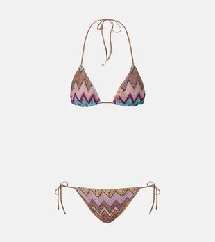 Zigzag lamé bikini