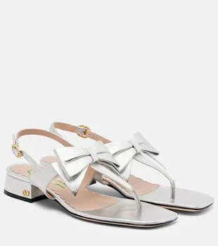 Valentino | Bowow 25 metallic leather thong sandals