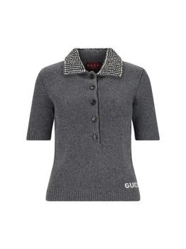 Gucci | Gucci Ribbed-Trim Knit Polo Top