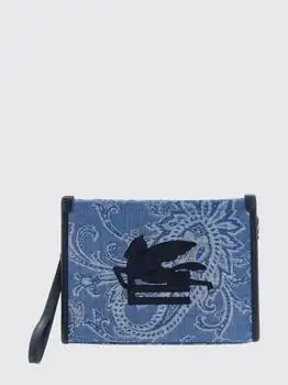 ETRO | Essential Paisley Jacquard Cotton Denim Clutch Etro