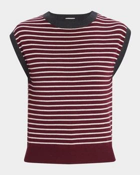 Brunello Cucinelli | Striped Wool-Cashmere Knit Sleeveless Sweater