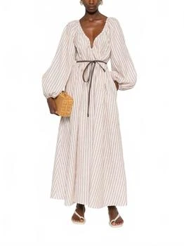 Zimmermann | Cascadian Billow Maxi Dress In Tan Stripe