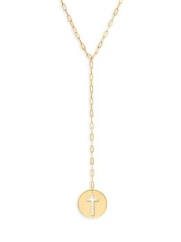 Saks Fifth Avenue | 14K Yellow Gold Cross Pendant Lariat Necklace