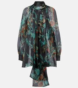ETRO | Floral sheer silk chiffon blouse